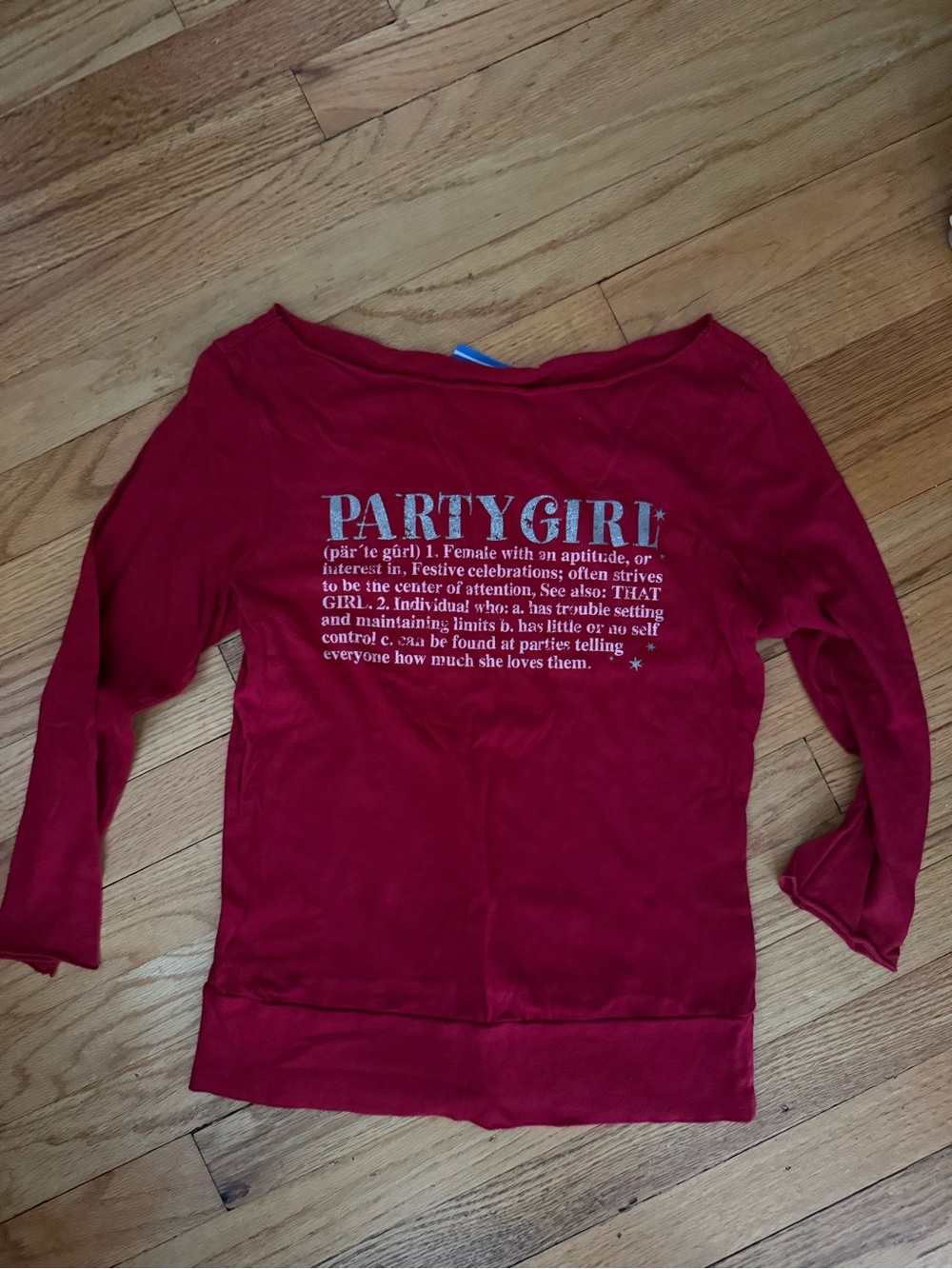 dELiA*s Red "PARTY GIRL" Long Sleeve Tee
